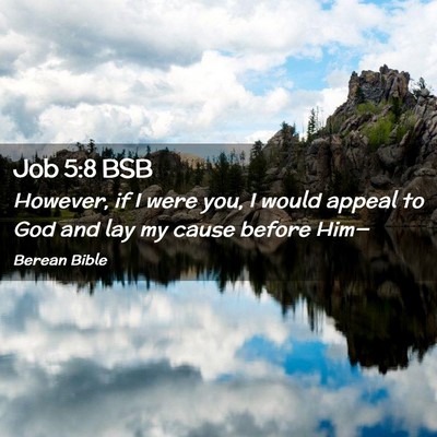 Picture 02 - Job 5:8 BSB - However, if I were you, I would appeal to God and - Bible Verse Picture