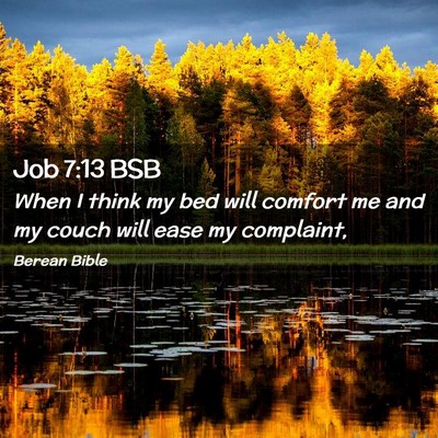 Picture 02 - Job 7:13 BSB - When I think my bed will comfort me and my couch - Bible Verse Picture