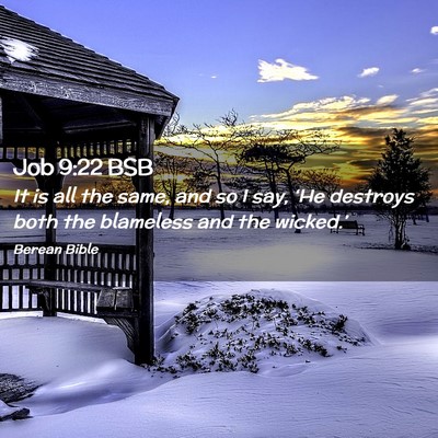 Picture 02 - Job 9:22 BSB - It is all the same, and so I say, ‘He destroys - Bible Verse Picture