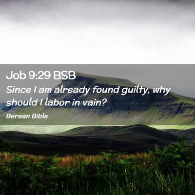 Picture 02 - Job 9:29 BSB - Since I am already found guilty, why should I - Bible Verse Picture