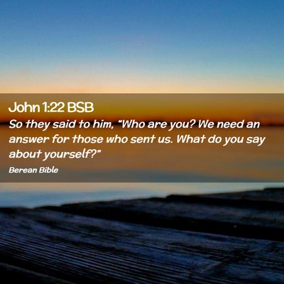 Picture 02 - John 1:22 BSB - So they said to him, “Who are you? We need an - Bible Verse Picture