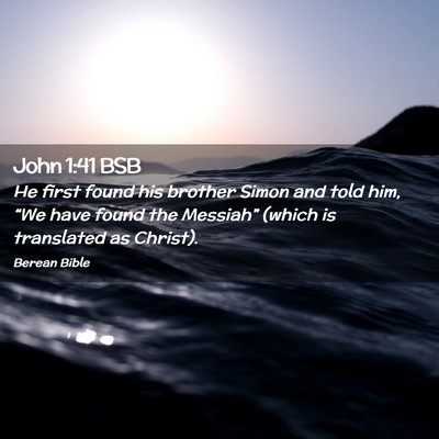 Picture 02 - John 1:41 BSB - He first found his brother Simon and told him, - Bible Verse Picture