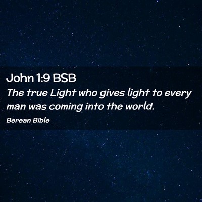Picture 02 - John 1:9 BSB - The true Light who gives light to every man was - Bible Verse Picture