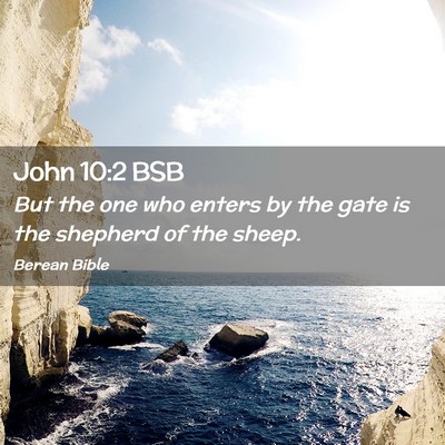 Picture 02 - John 10:2 BSB - But the one who enters by the gate is the - Bible Verse Picture