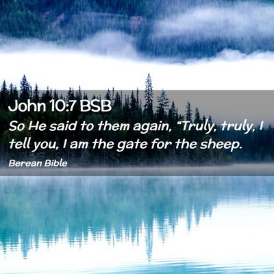 Picture 02 - John 10:7 BSB - So He said to them again, “Truly, truly, I tell - Bible Verse Picture
