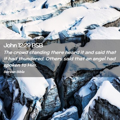 Picture 02 - John 12:29 BSB - The crowd standing there heard it and said that - Bible Verse Picture