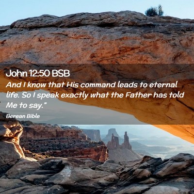 Picture 02 - John 12:50 BSB - And I know that His command leads to eternal - Bible Verse Picture