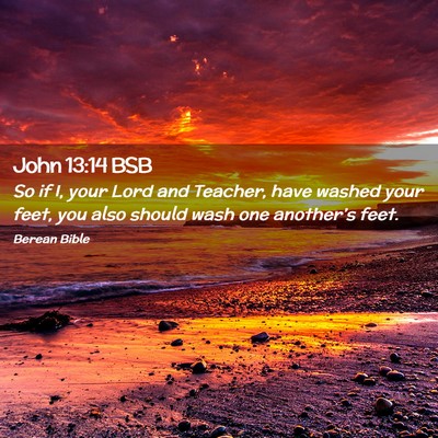 Picture 02 - John 13:14 BSB - So if I, your Lord and Teacher, have washed your - Bible Verse Picture