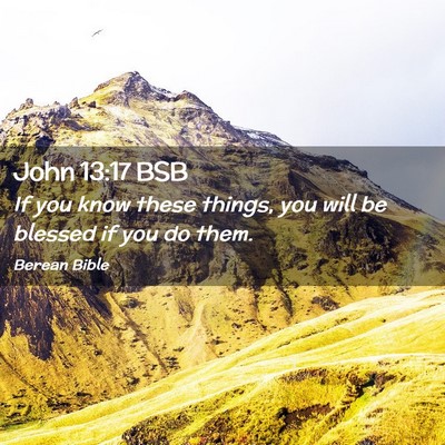 Picture 02 - John 13:17 BSB - If you know these things, you will be blessed if - Bible Verse Picture