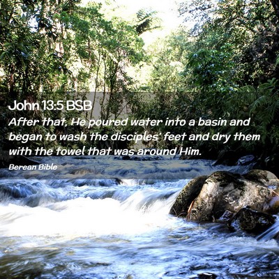 Picture 02 - John 13:5 BSB - After that, He poured water into a basin and - Bible Verse Picture