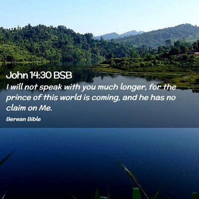 Picture 02 - John 14:30 BSB - I will not speak with you much longer, for the - Bible Verse Picture