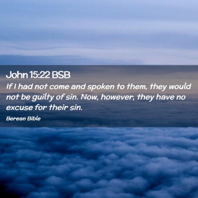 Picture 02 - John 15:22 BSB - If I had not come and spoken to them, they would - Bible Verse Picture