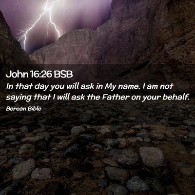 Picture 02 - John 16:26 BSB - In that day you will ask in My name. I am not - Bible Verse Picture