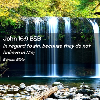 Picture 02 - John 16:9 BSB - in regard to sin, because they do not believe in - Bible Verse Picture