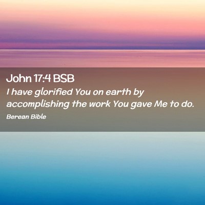 Picture 02 - John 17:4 BSB - I have glorified You on earth by accomplishing - Bible Verse Picture