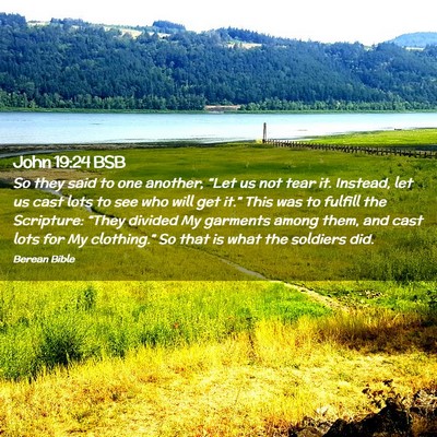 Picture 02 - John 19:24 BSB - So they said to one another, “Let us not tear - Bible Verse Picture