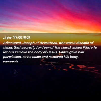 Picture 02 - John 19:38 BSB - Afterward, Joseph of Arimathea, who was a - Bible Verse Picture