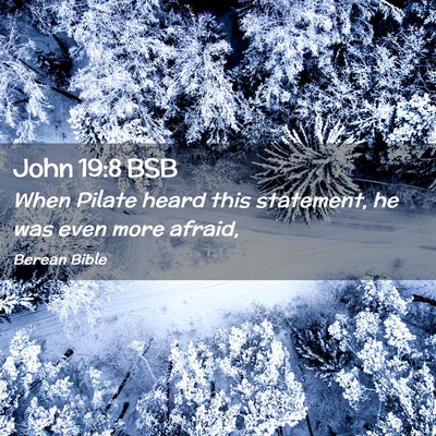 Picture 02 - John 19:8 BSB - When Pilate heard this statement, he was even - Bible Verse Picture