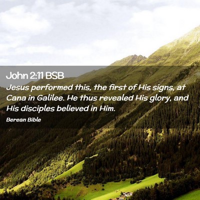 Picture 02 - John 2:11 BSB - Jesus performed this, the first of His signs, at - Bible Verse Picture