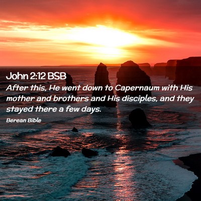 Picture 02 - John 2:12 BSB - After this, He went down to Capernaum with His - Bible Verse Picture