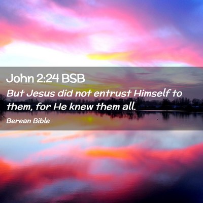 Picture 02 - John 2:24 BSB - But Jesus did not entrust Himself to them, for He - Bible Verse Picture