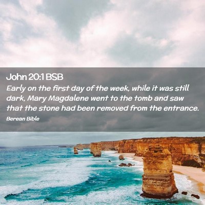 Picture 02 - John 20:1 BSB - Early on the first day of the week, while it was - Bible Verse Picture