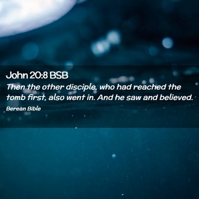 Picture 02 - John 20:8 BSB - Then the other disciple, who had reached the tomb - Bible Verse Picture