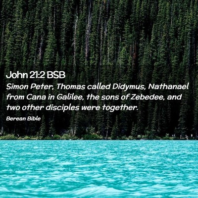 Picture 02 - John 21:2 BSB - Simon Peter, Thomas called Didymus, Nathanael - Bible Verse Picture