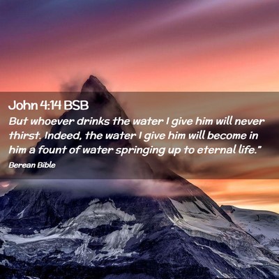 Picture 02 - John 4:14 BSB - But whoever drinks the water I give him will - Bible Verse Picture