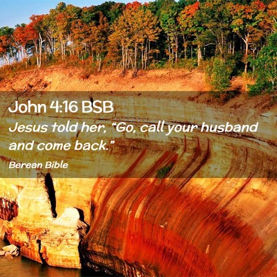 Picture 02 - John 4:16 BSB - Jesus told her, “Go, call your husband and come - Bible Verse Picture
