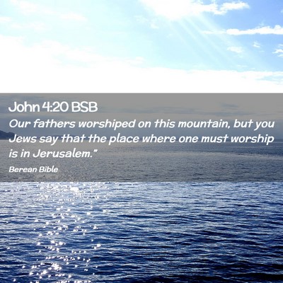 Picture 02 - John 4:20 BSB - Our fathers worshiped on this mountain, but you - Bible Verse Picture
