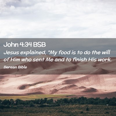 Picture 02 - John 4:34 BSB - Jesus explained, “My food is to do the will of - Bible Verse Picture