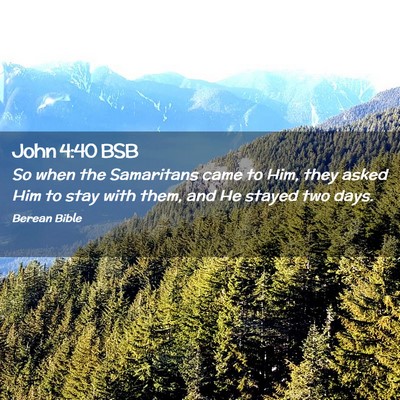 Picture 02 - John 4:40 BSB - So when the Samaritans came to Him, they asked - Bible Verse Picture