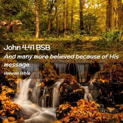Picture 02 - John 4:41 BSB - And many more believed because of His - Bible Verse Picture