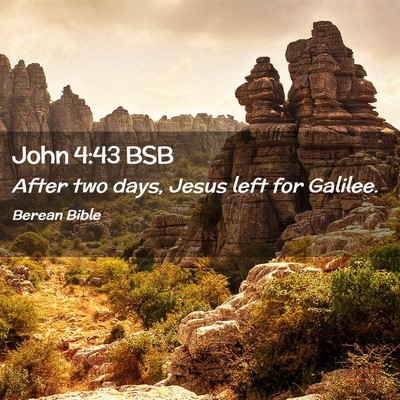 Picture 02 - John 4:43 BSB - After two days, Jesus left for - Bible Verse Picture
