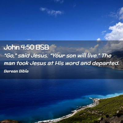 Picture 02 - John 4:50 BSB - “Go,” said Jesus. “Your son will live.” - Bible Verse Picture