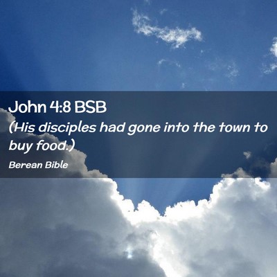Picture 02 - John 4:8 BSB - (His disciples had gone into the town to buy - Bible Verse Picture