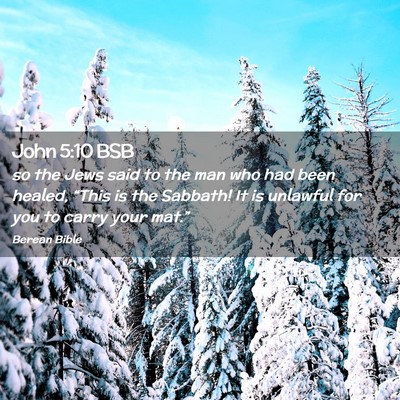 Picture 02 - John 5:10 BSB - so the Jews said to the man who had been healed, - Bible Verse Picture