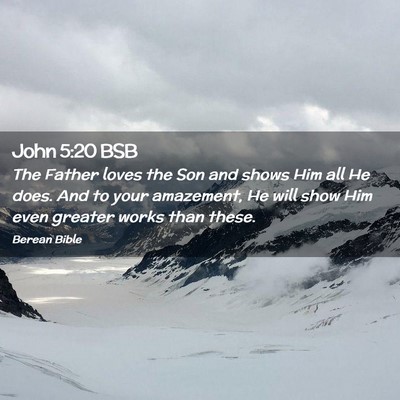 Picture 02 - John 5:20 BSB - The Father loves the Son and shows Him all He - Bible Verse Picture