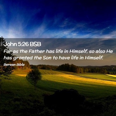 Picture 02 - John 5:26 BSB - For as the Father has life in Himself, so also He - Bible Verse Picture
