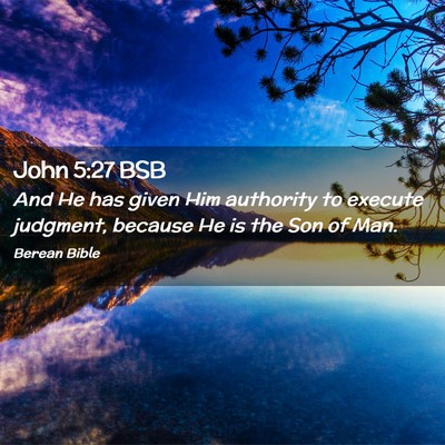 Picture 02 - John 5:27 BSB - And He has given Him authority to execute - Bible Verse Picture