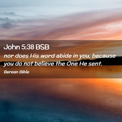 Picture 02 - John 5:38 BSB - nor does His word abide in you, because you do - Bible Verse Picture