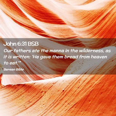 Picture 02 - John 6:31 BSB - Our fathers ate the manna in the wilderness, as - Bible Verse Picture