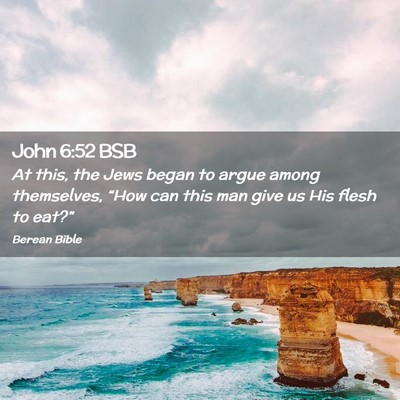 Picture 02 - John 6:52 BSB - At this, the Jews began to argue among - Bible Verse Picture