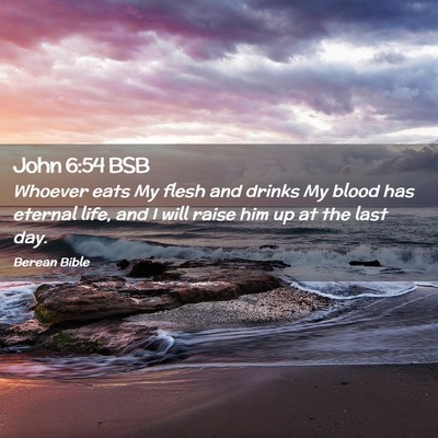 Picture 02 - John 6:54 BSB - Whoever eats My flesh and drinks My blood has - Bible Verse Picture