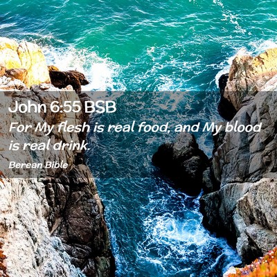 Picture 02 - John 6:55 BSB - For My flesh is real food, and My blood is real - Bible Verse Picture