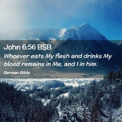 Picture 02 - John 6:56 BSB - Whoever eats My flesh and drinks My blood remains - Bible Verse Picture