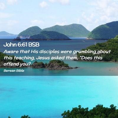 Picture 02 - John 6:61 BSB - Aware that His disciples were grumbling about - Bible Verse Picture