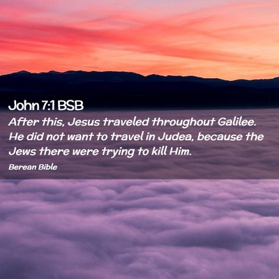 Picture 02 - John 7:1 BSB - After this, Jesus traveled throughout Galilee. He - Bible Verse Picture