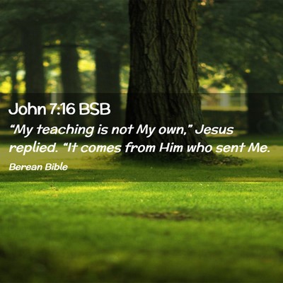 Picture 02 - John 7:16 BSB - “My teaching is not My own,” Jesus replied. - Bible Verse Picture